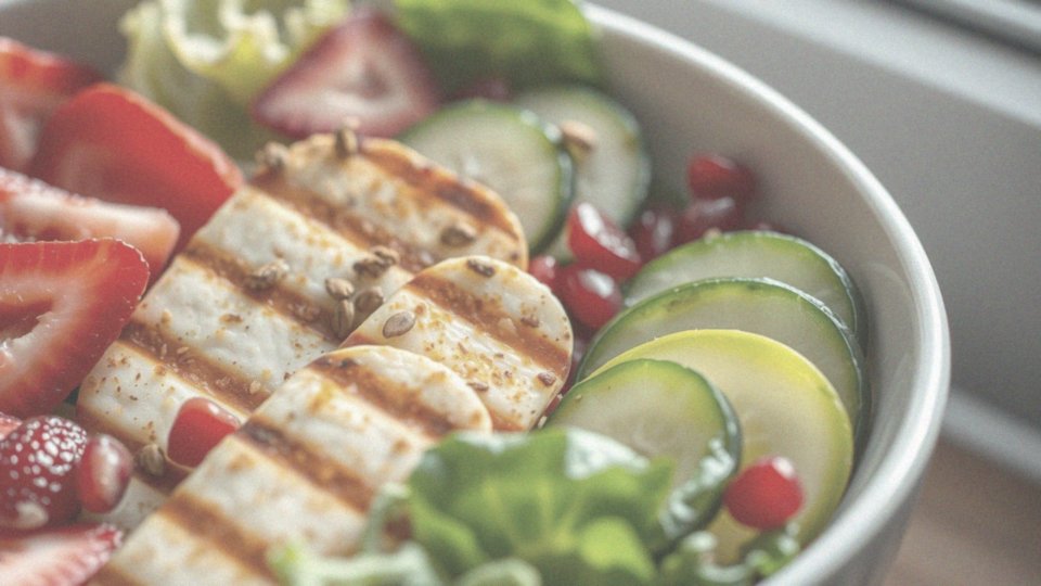 Co nadaje świeżości i chrupkości sałatce z halloumi?